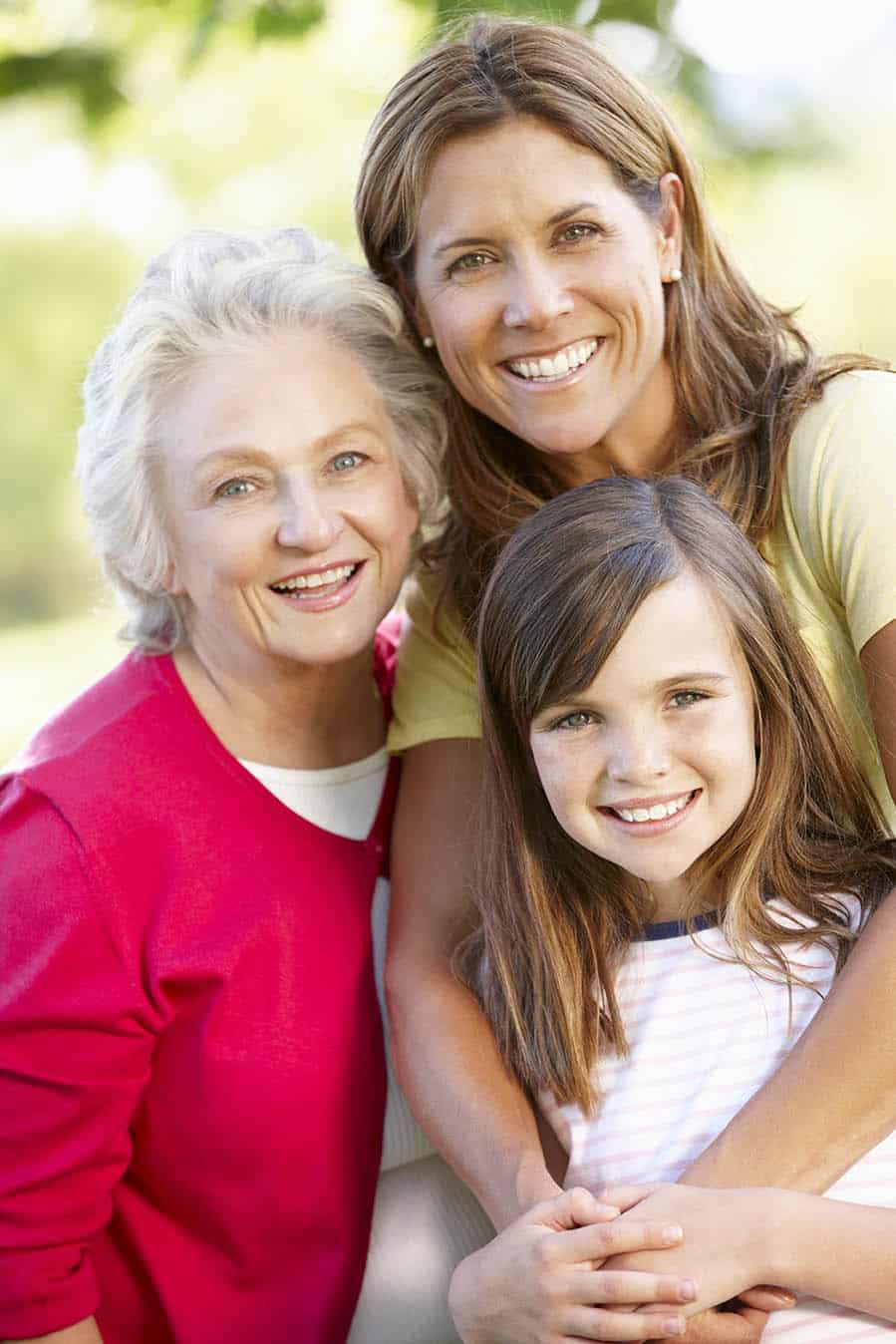 Multi-generation family in park